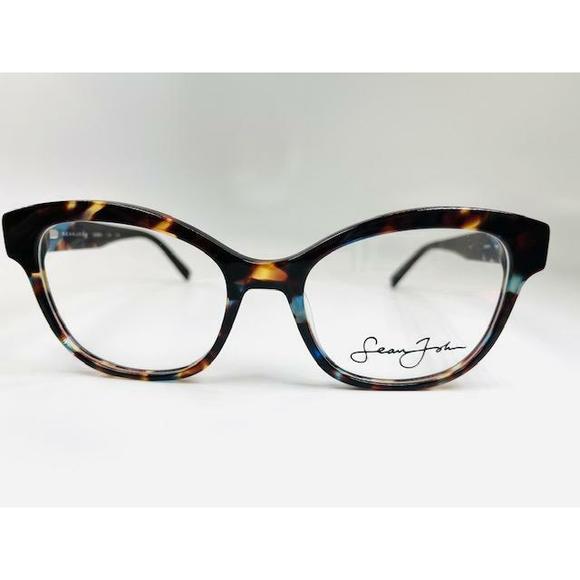 New SEAN JOHN SJLO 6049E 415 Blue & Brown Tortoise Eyeglasses 55/19/145 - Picture 1 of 5
